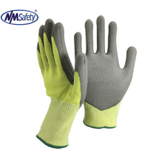 NMSAFETY  cheap price 13 gauge anti cut gloves ANSI A5 level coated PU  work gloves